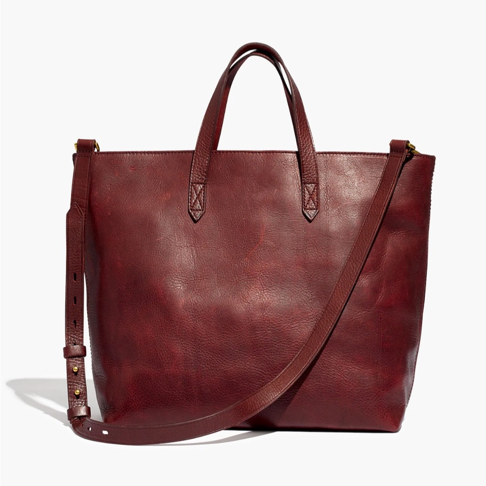Madewell Zip Top Transport Carryall Burgundy
